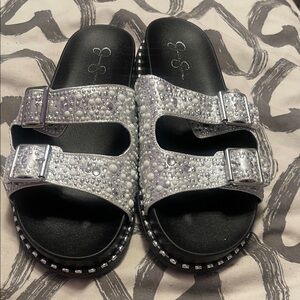 Jessica Simpson Silver Embellished Sandals